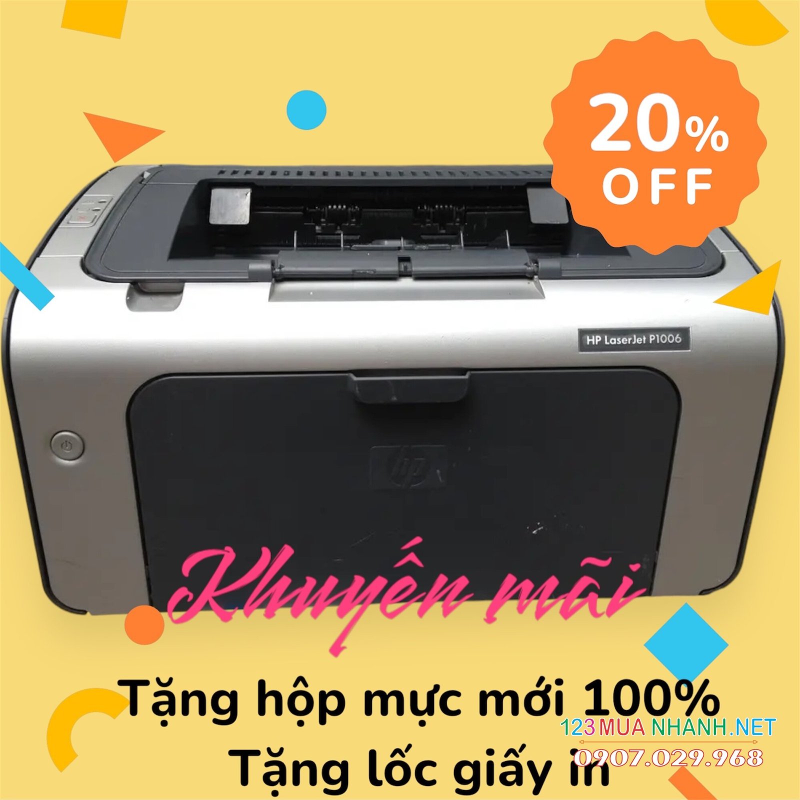 Máy in hp laser p1006 hộp mực mới 100%