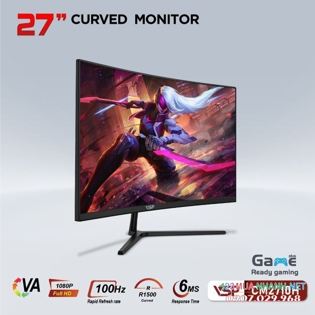 Màn hình VSP CM2710H | 27 inch, Full HD, VA, 100Hz, 6ms, cong